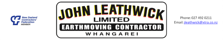 John Leathwick Ltd | Earthwork Contractors | Whangarei, Northland